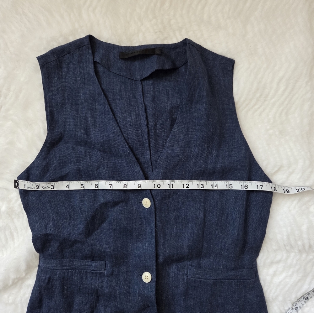 Jenni Kayne Indigo Button-Front Linen Midi Dress - Picture 8 of 15